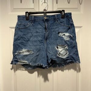 Hollister Blue Distressed Jean Shorts